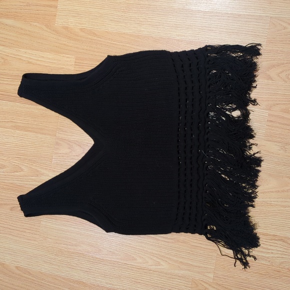 🔥Price Drop🔥New Club Monaco Women's Indya Fringe Sweater Tank - Picture 2 of 7